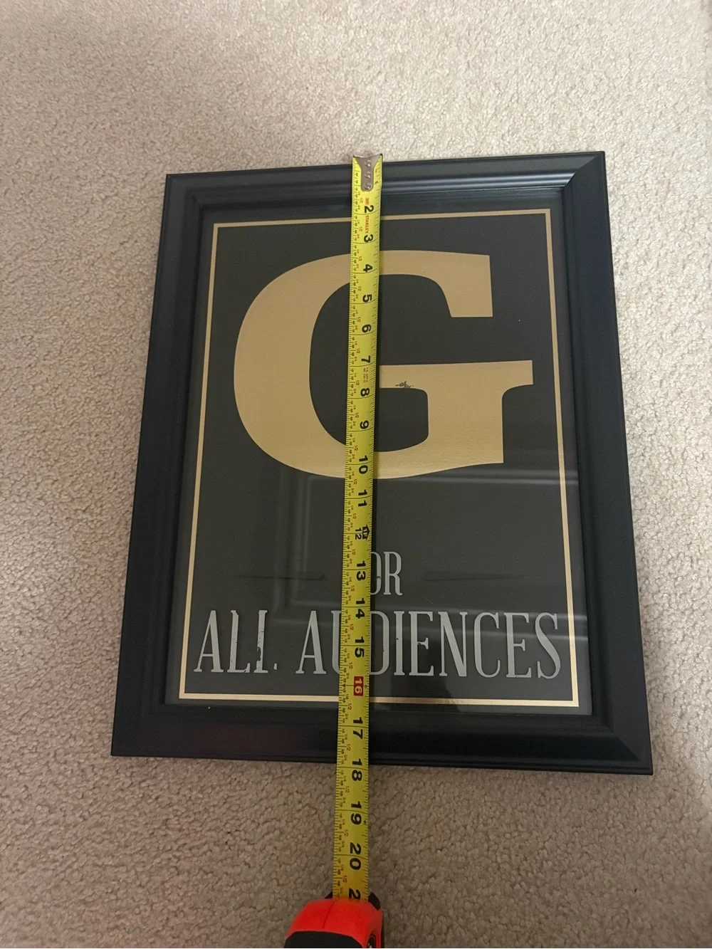 Framed Gold 'G' Wall Art - All Audiences
